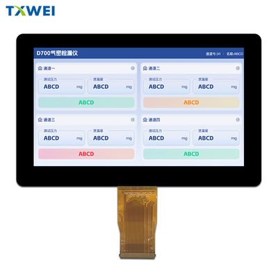 산업용 모니터용 7인치 IPS TFT LCD 디스플레이 1024X600 1000nits 50핀 LVDS 디스플레이